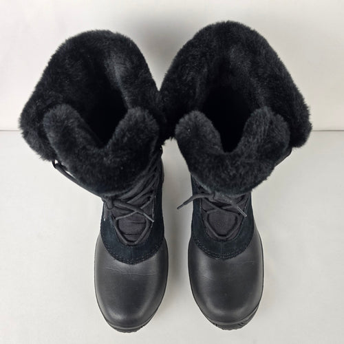Columbia Black Sierra Summette Faux Fur Omni Grip Winter Boots Size 9.5