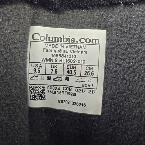 Columbia Black Sierra Summette Faux Fur Omni Grip Winter Boots Size 9.5