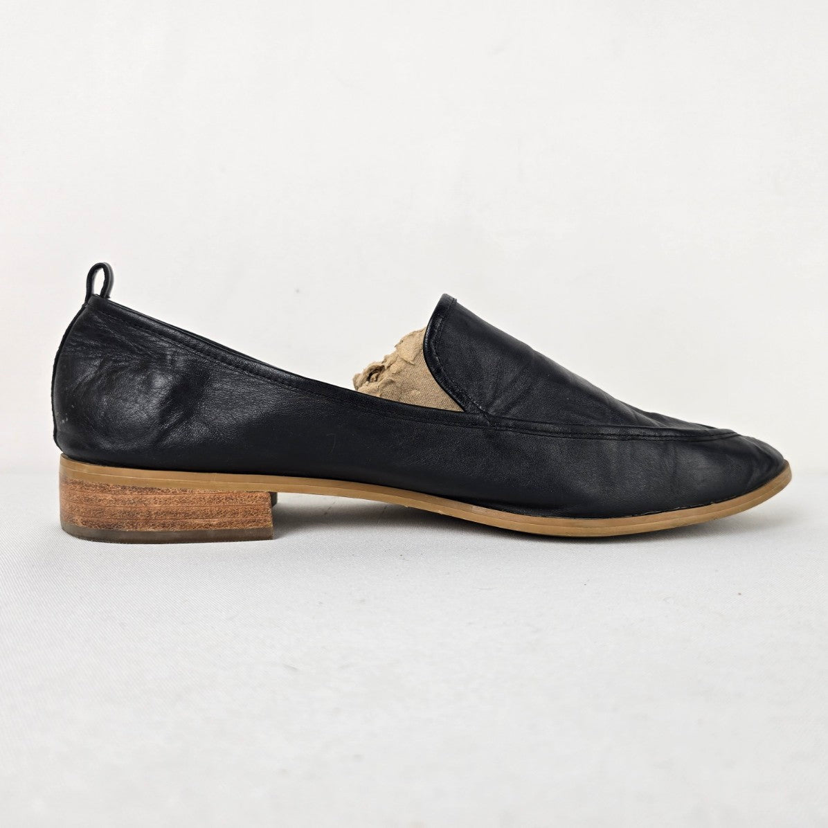 Susina Black Leather Slip on Shoes Size 12