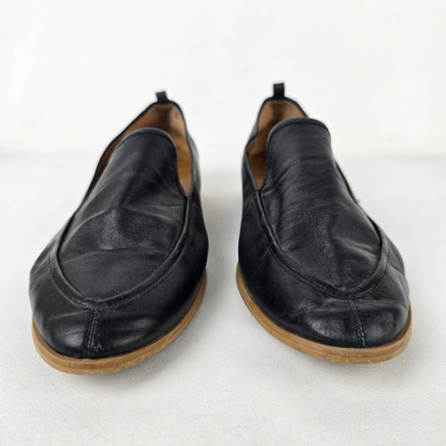 Susina Black Leather Slip on Shoes Size 12