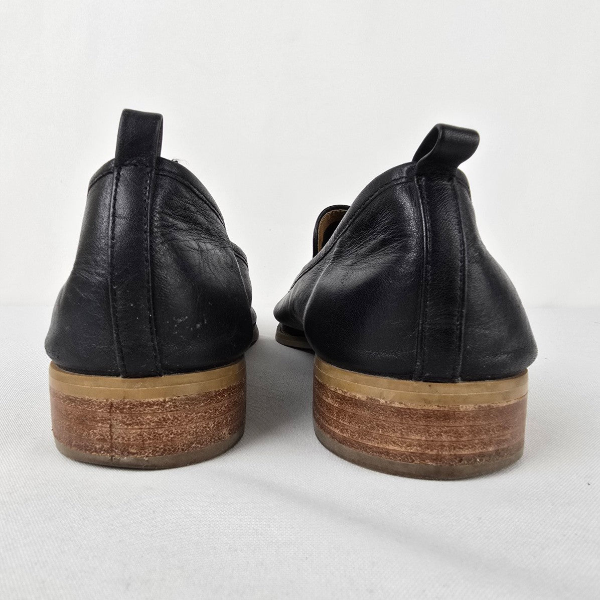 Susina Black Leather Slip on Shoes Size 12