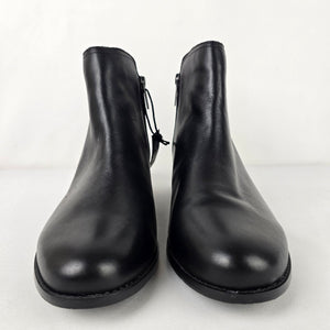 Vionic Bethany Black Leather Waterproof Ankle Booties Boots Size 12