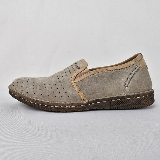 Josef Seibel Grey Suede Slip On Shoes Size 6