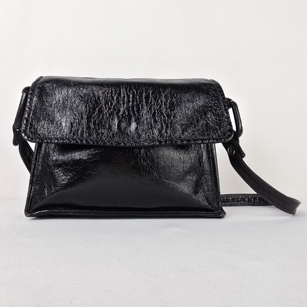 Vintage Calrelli Black Leather Shoulder Purse