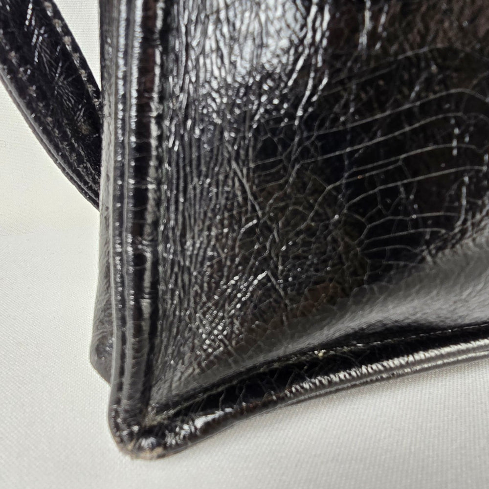 Vintage Calrelli Black Leather Shoulder Purse