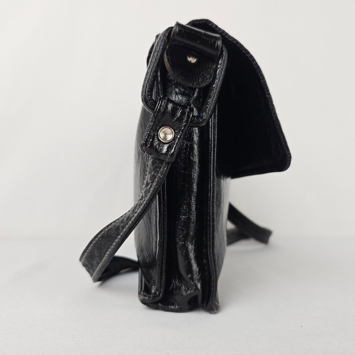 Vintage Calrelli Black Leather Shoulder Purse