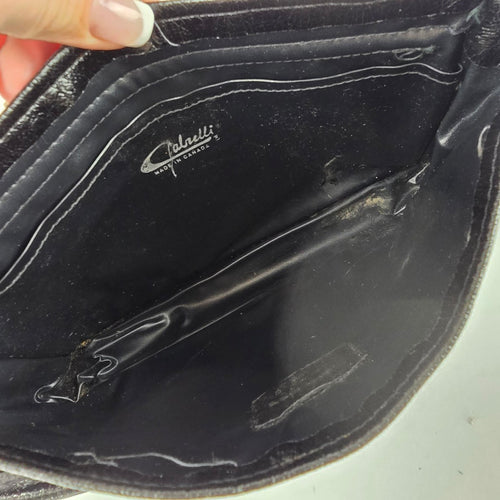Vintage Calrelli Black Leather Shoulder Purse