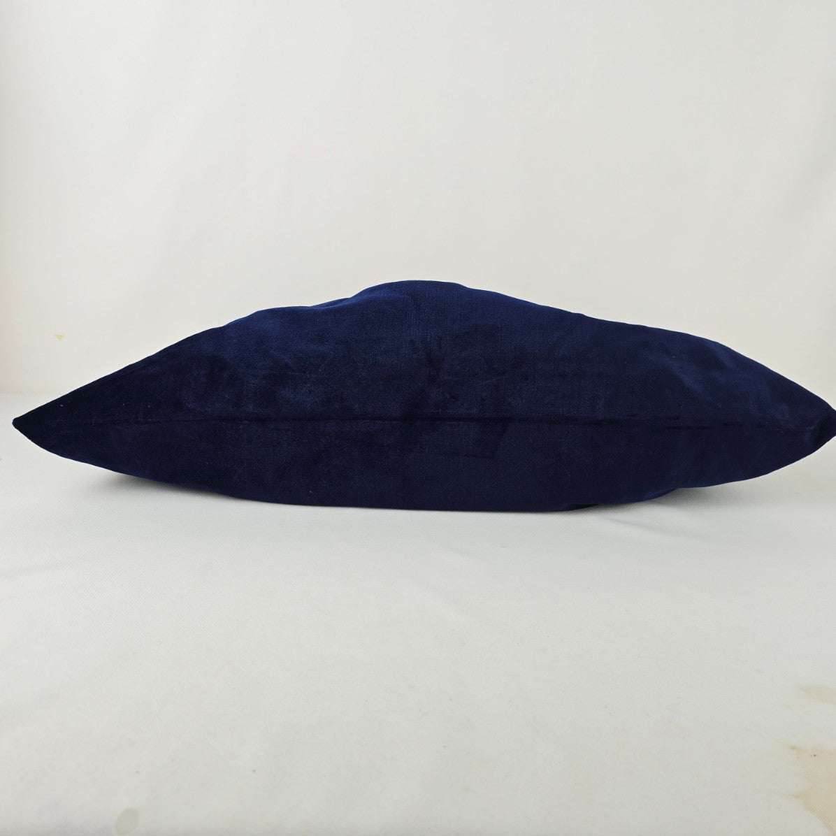 Vintage Navy Blue Velvet Wood Handle Purse Bag