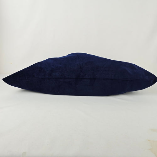 Vintage Navy Blue Velvet Wood Handle Purse Bag
