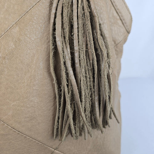 Hobo Beige Leather Satchel Purse