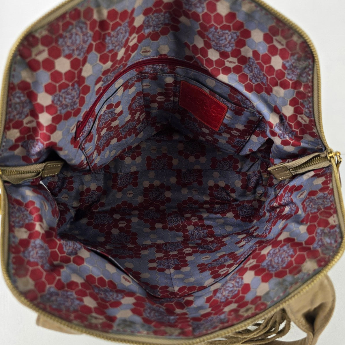 Hobo Beige Leather Satchel Purse