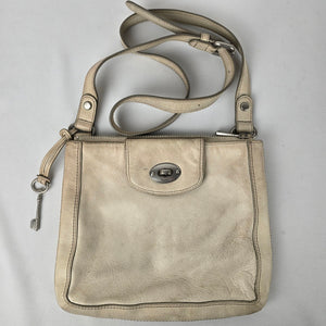 Fossil Cream Leather Crossbody Purse
