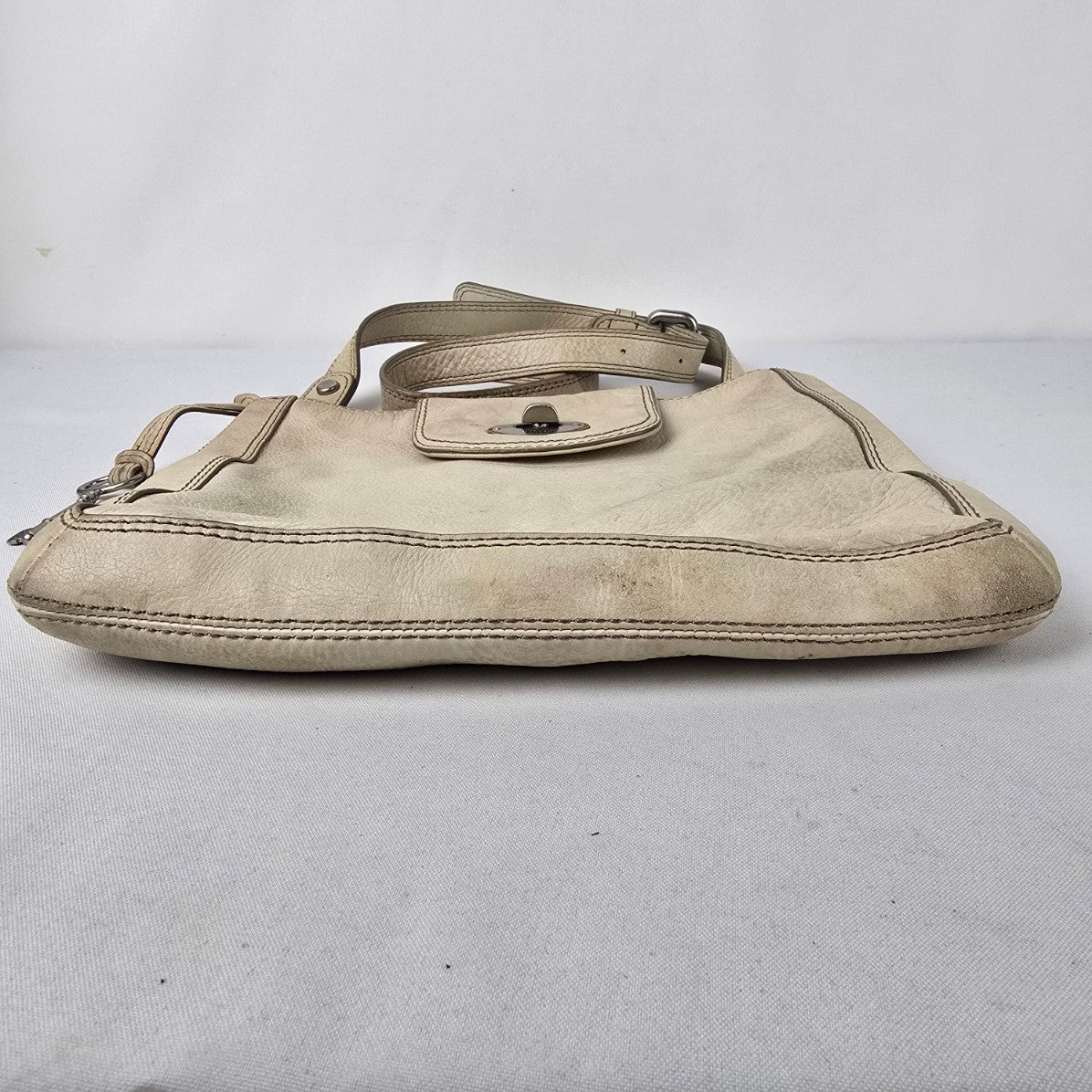 Fossil Cream Leather Crossbody Purse