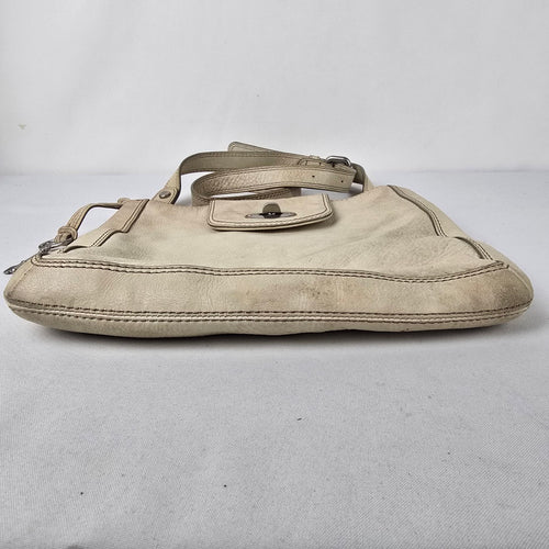 Fossil Cream Leather Crossbody Purse