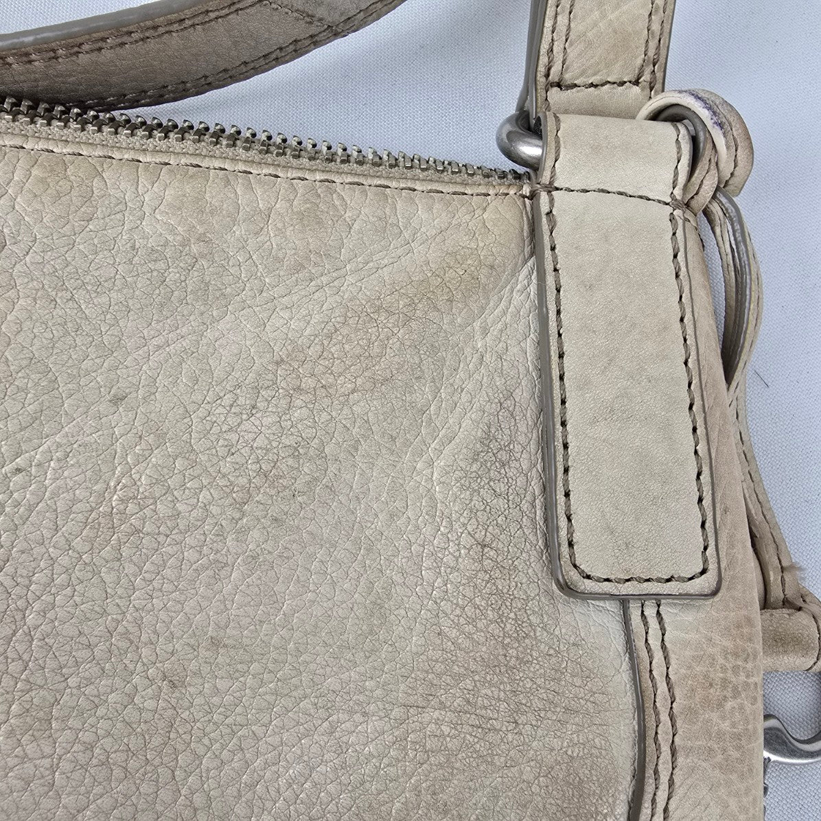 Fossil Cream Leather Crossbody Purse