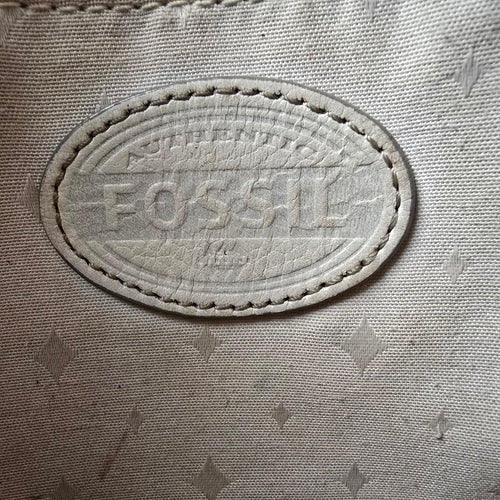 Fossil Cream Leather Crossbody Purse