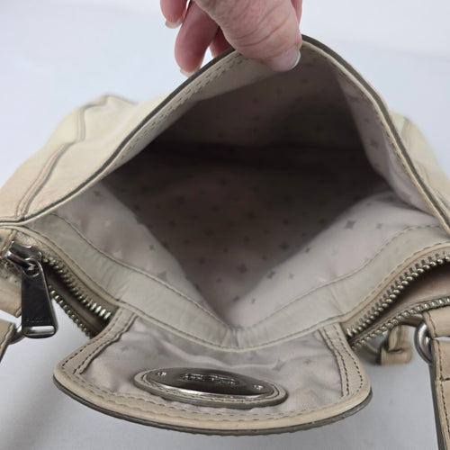 Fossil Cream Leather Crossbody Purse