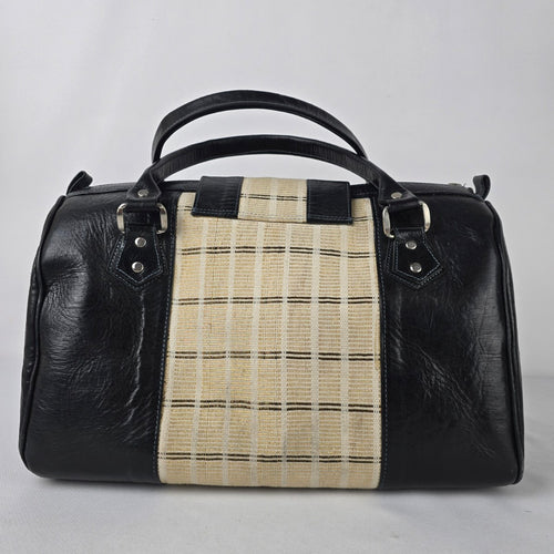Vintage Black & Cream Satchel Purse