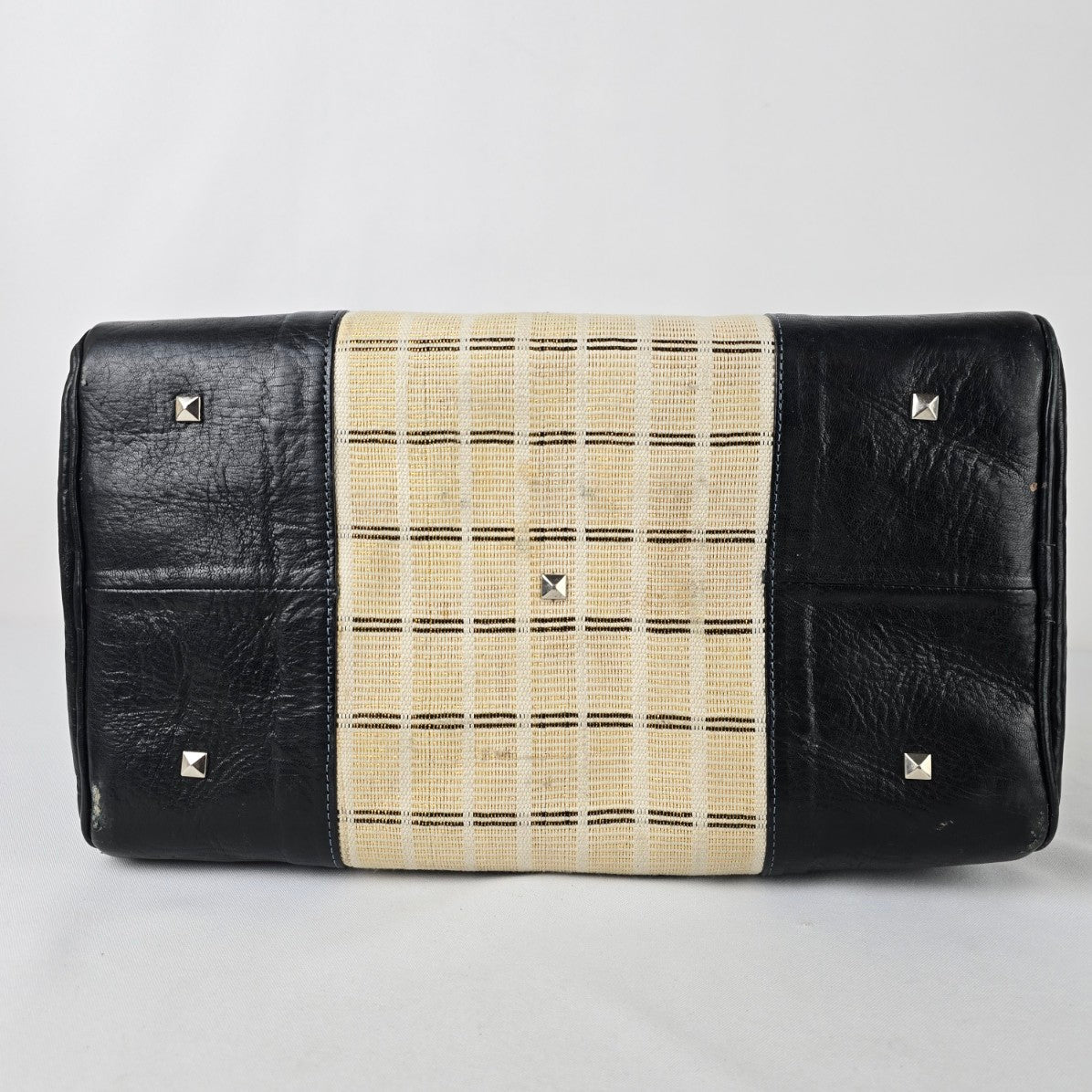 Vintage Black & Cream Satchel Purse