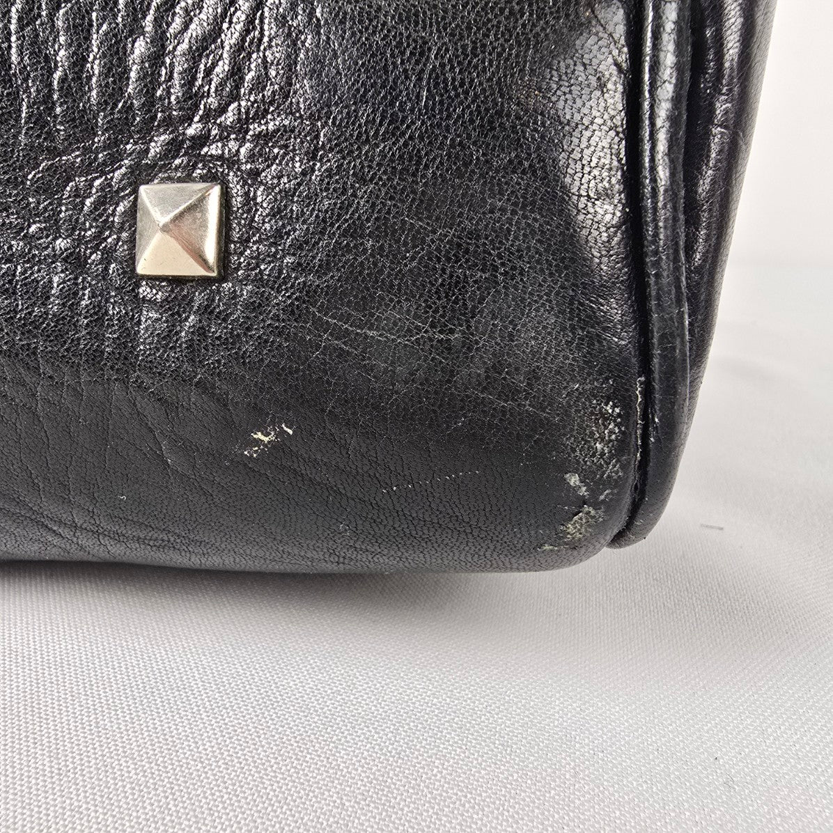 Vintage Black & Cream Satchel Purse