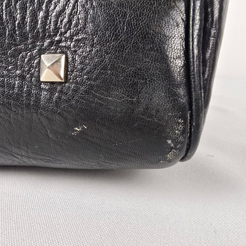 Vintage Black & Cream Satchel Purse