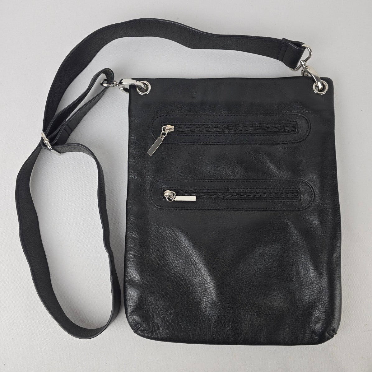 Margot Black Leather Crossbody Purse