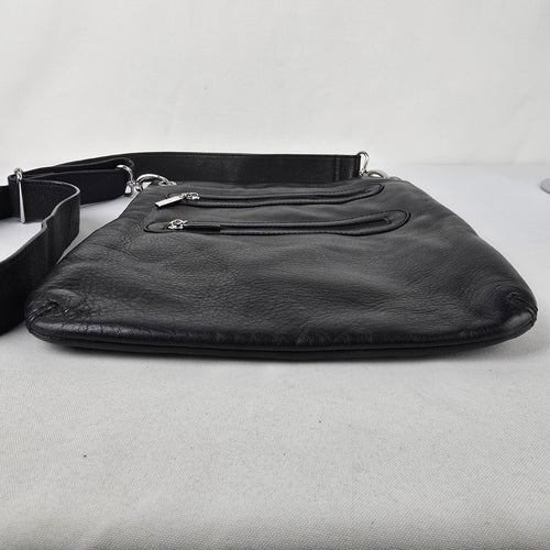 Margot Black Leather Crossbody Purse