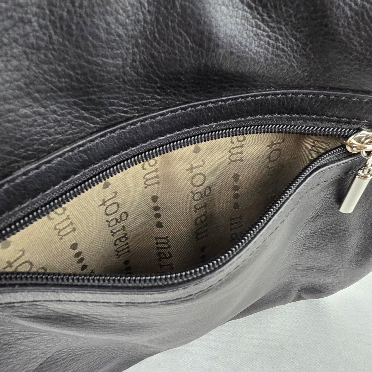 Margot Black Leather Crossbody Purse