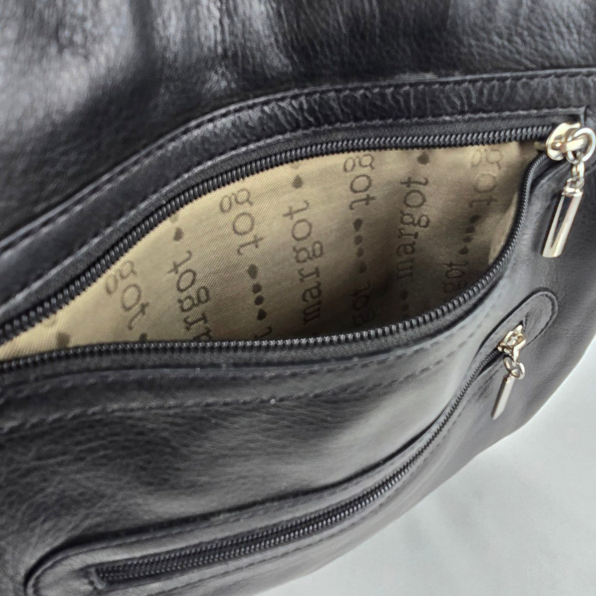 Margot Black Leather Crossbody Purse