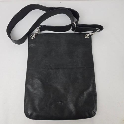 Margot Black Leather Crossbody Purse