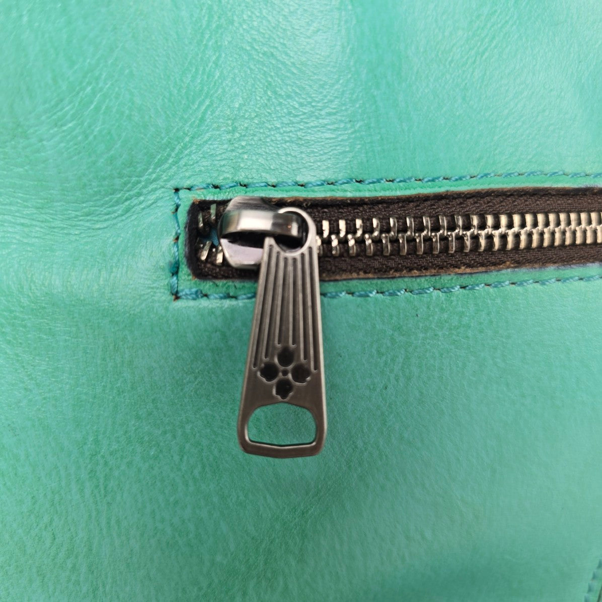 Patricia Nash Turquoise Leather Aria Western Double Ring Shopper Purse