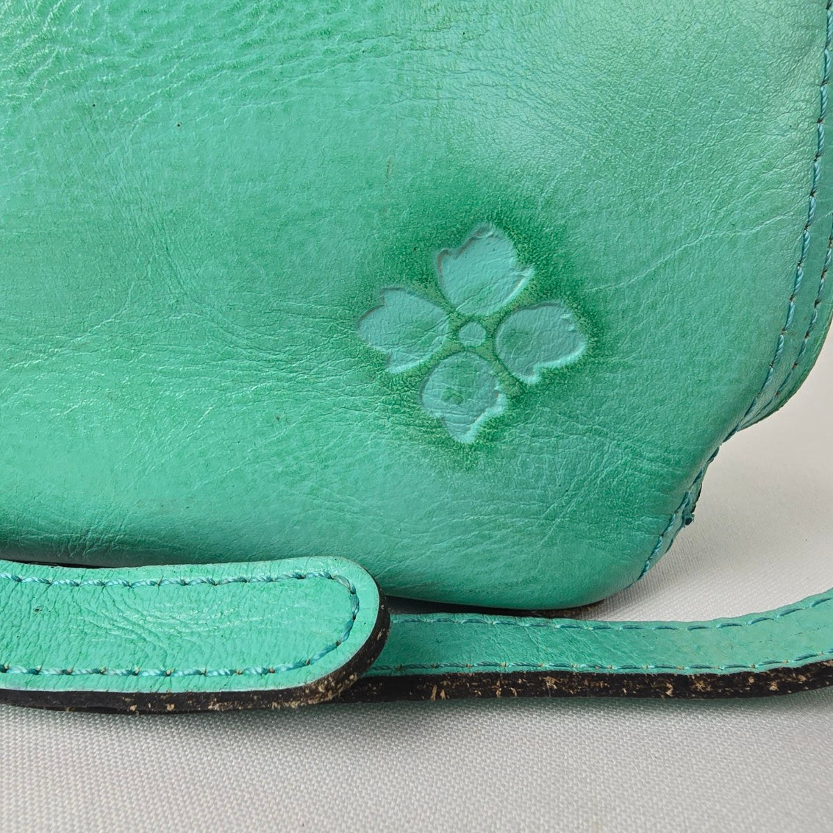 Patricia Nash Turquoise Leather Aria Western Double Ring Shopper Purse