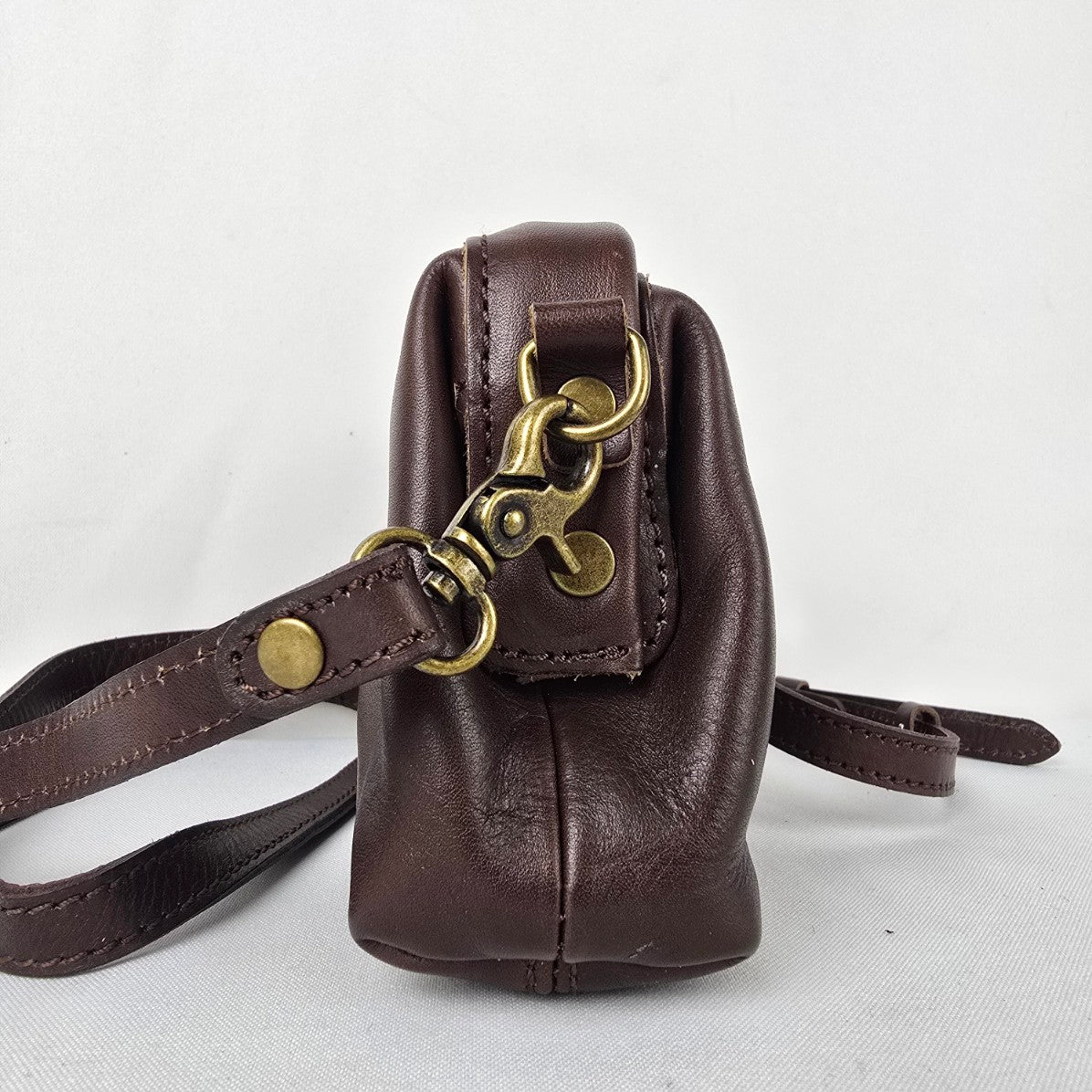 Vintage Brown Leather Western Shoulder Purse