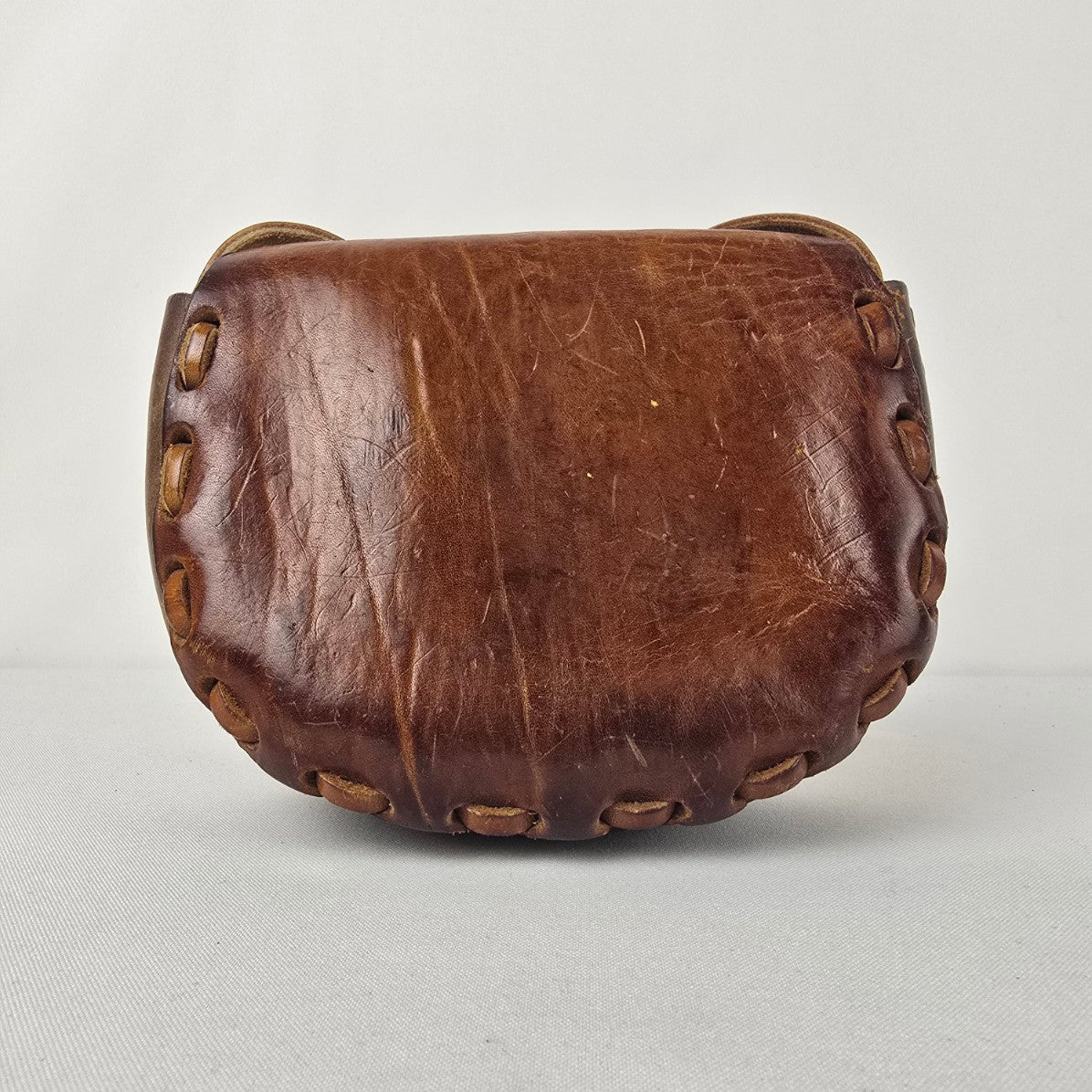 Vintage Mexico Brown Leather Floral Western Small Shoulder Purse