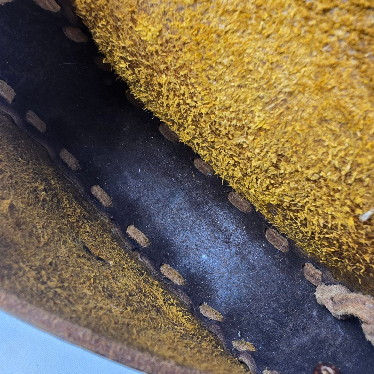 Vintage Mexico Brown Leather Floral Western Small Shoulder Purse