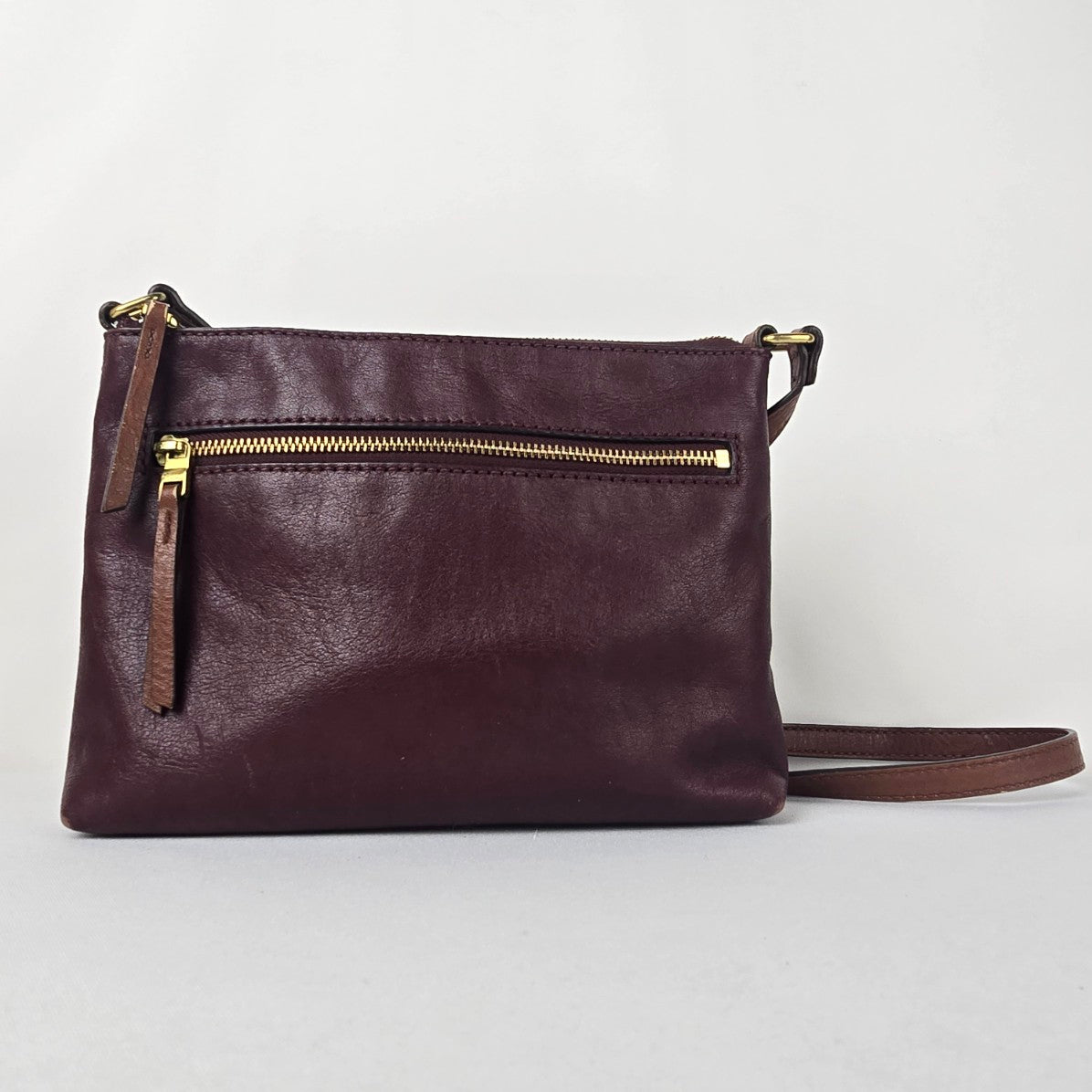 Fossil Burgundy Leather Crossbody Purse