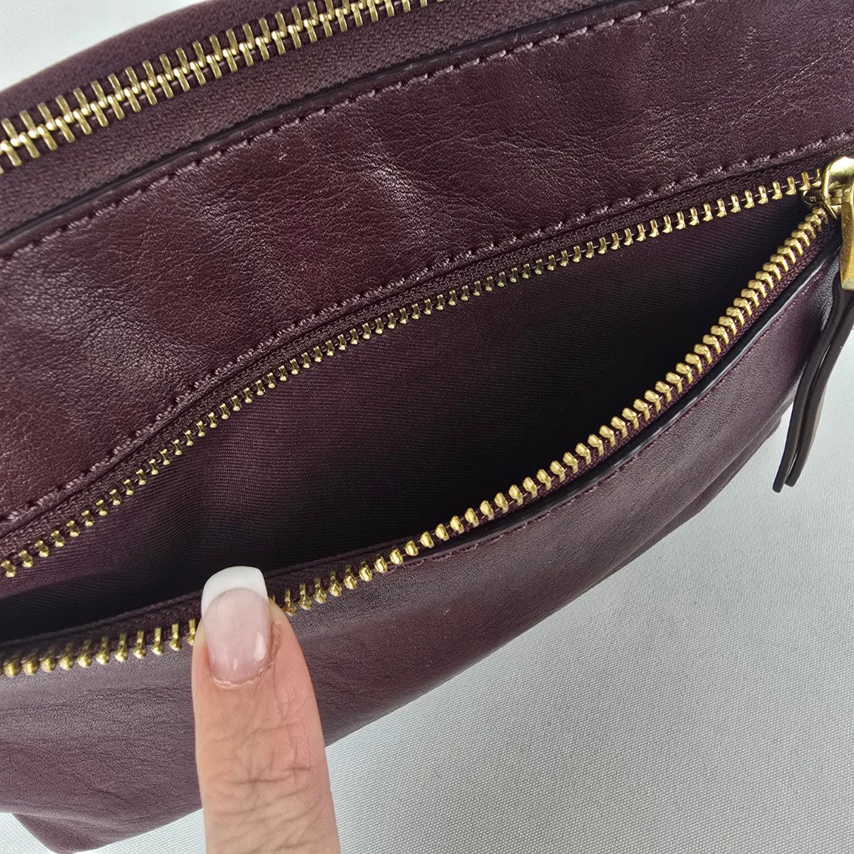 Fossil Burgundy Leather Crossbody Purse