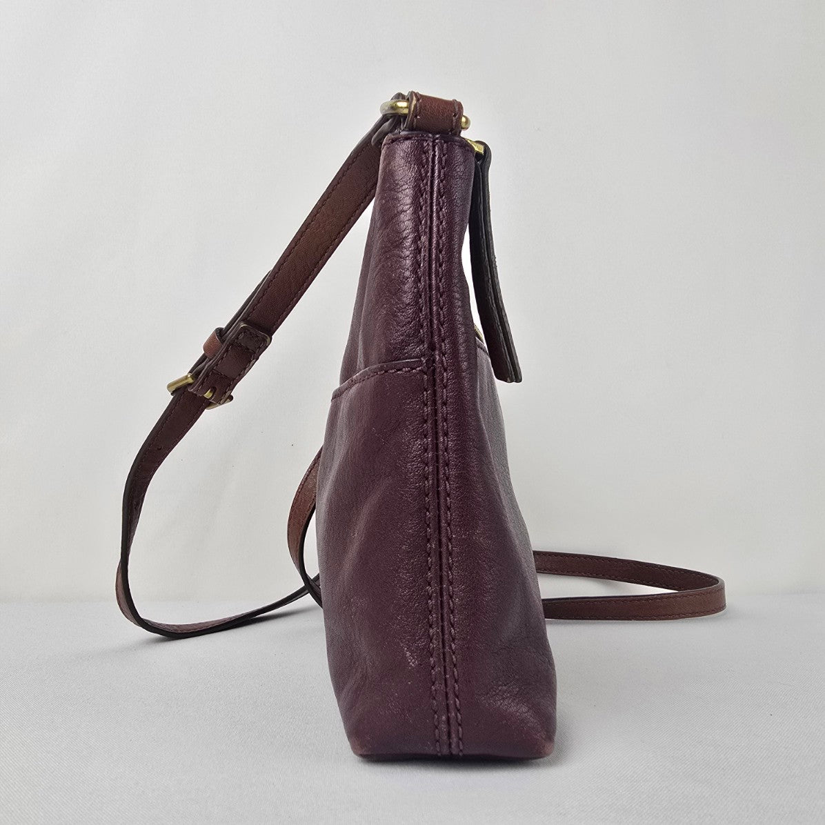 Fossil Burgundy Leather Crossbody Purse