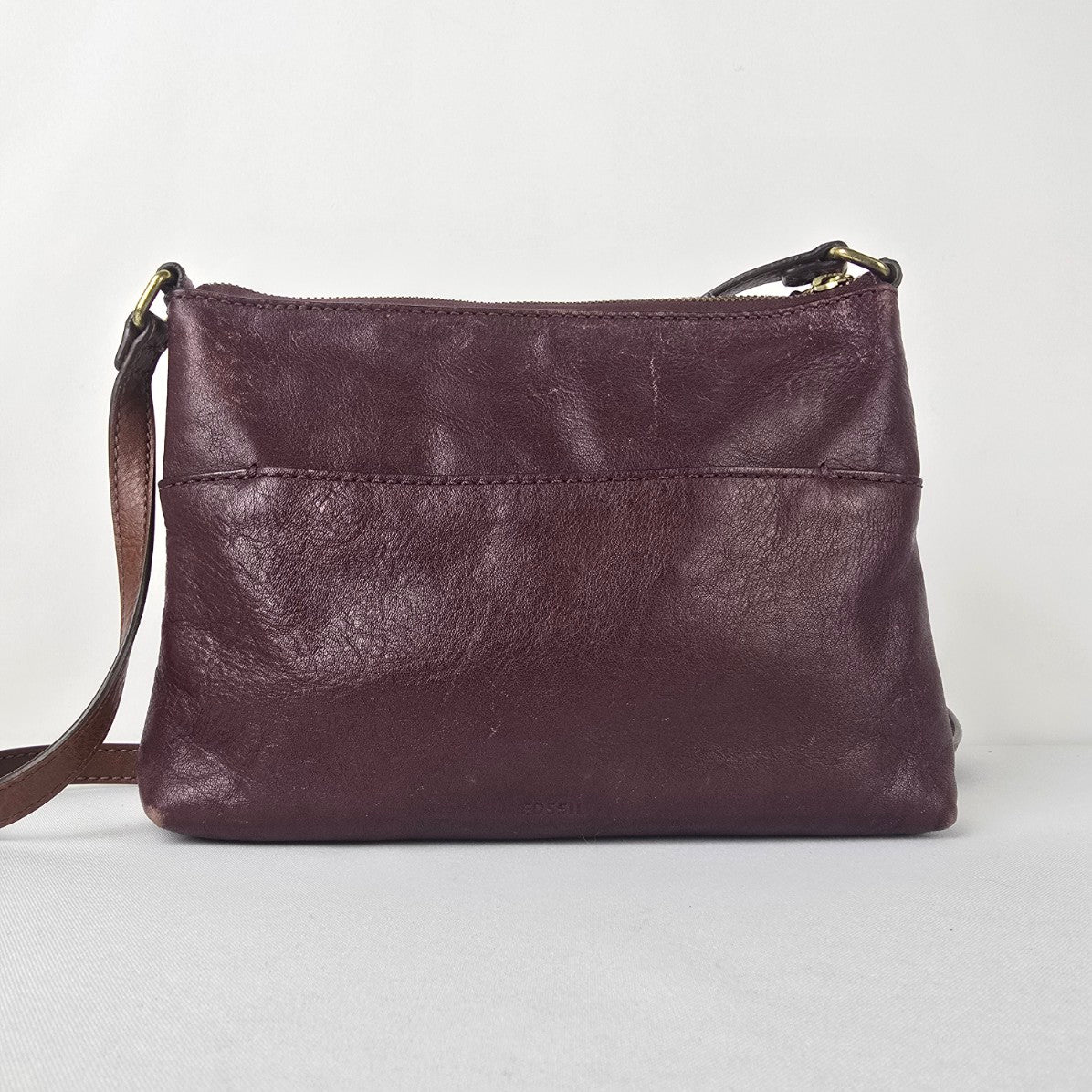 Fossil Burgundy Leather Crossbody Purse
