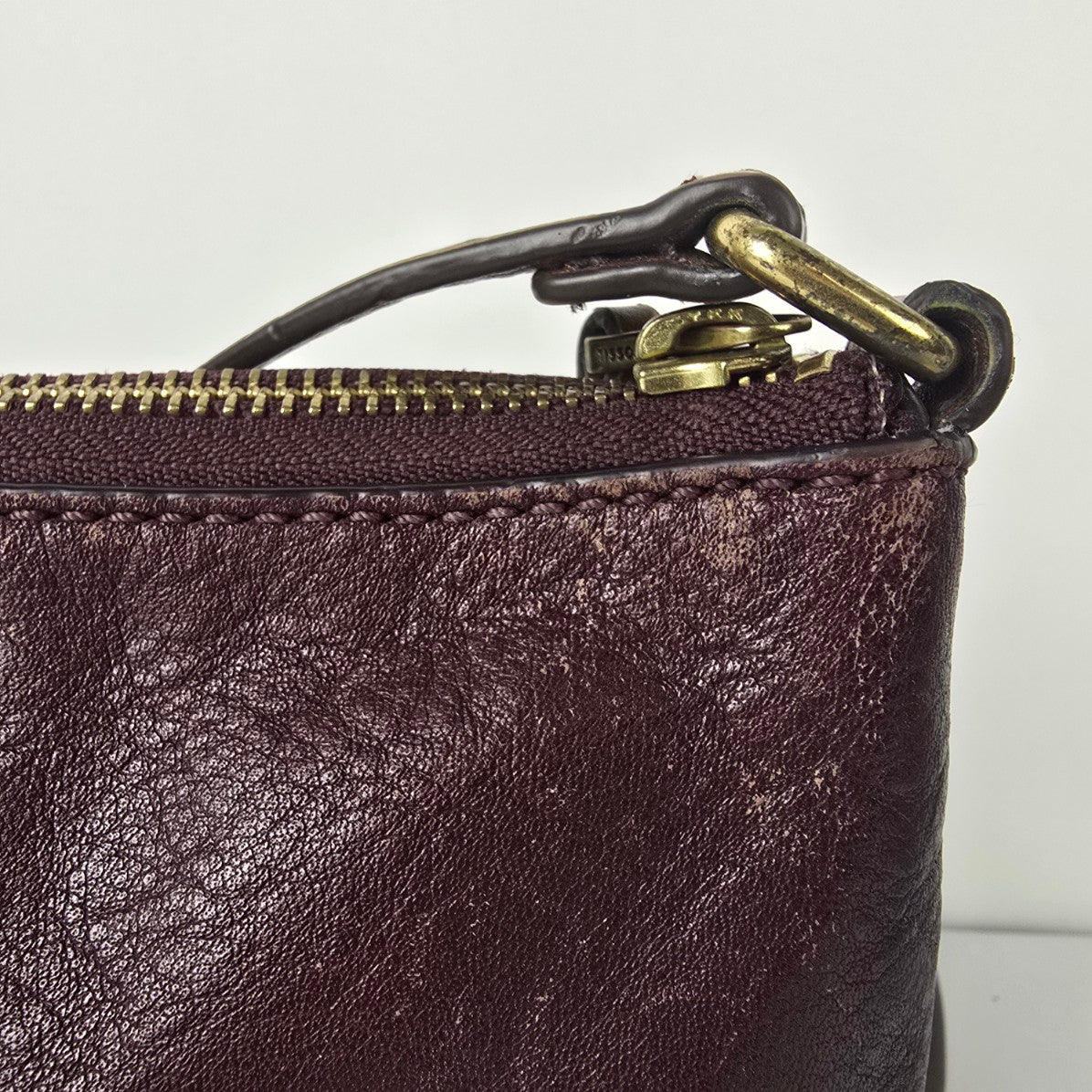 Fossil Burgundy Leather Crossbody Purse