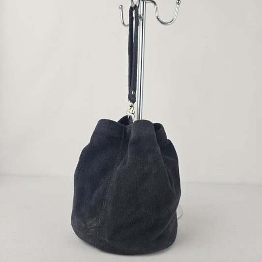 Grey Suede Wristlet Clutch Purse