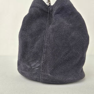 Grey Suede Wristlet Clutch Purse