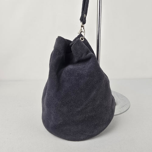 Grey Suede Wristlet Clutch Purse