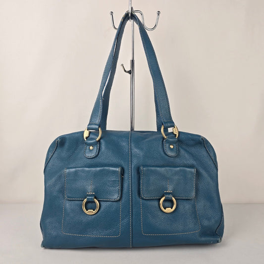 Jones New York Blue Leather Satchel Purse