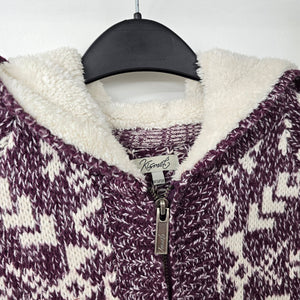 Kismet Purple Knit Zip Up Hooded Jacket Size XS