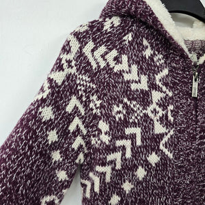 Kismet Purple Knit Zip Up Hooded Jacket Size XS