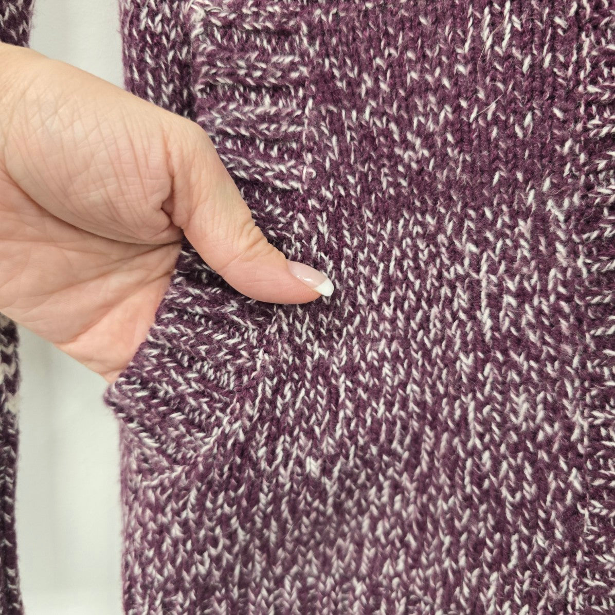 Kismet Purple Knit Zip Up Hooded Jacket Size XS