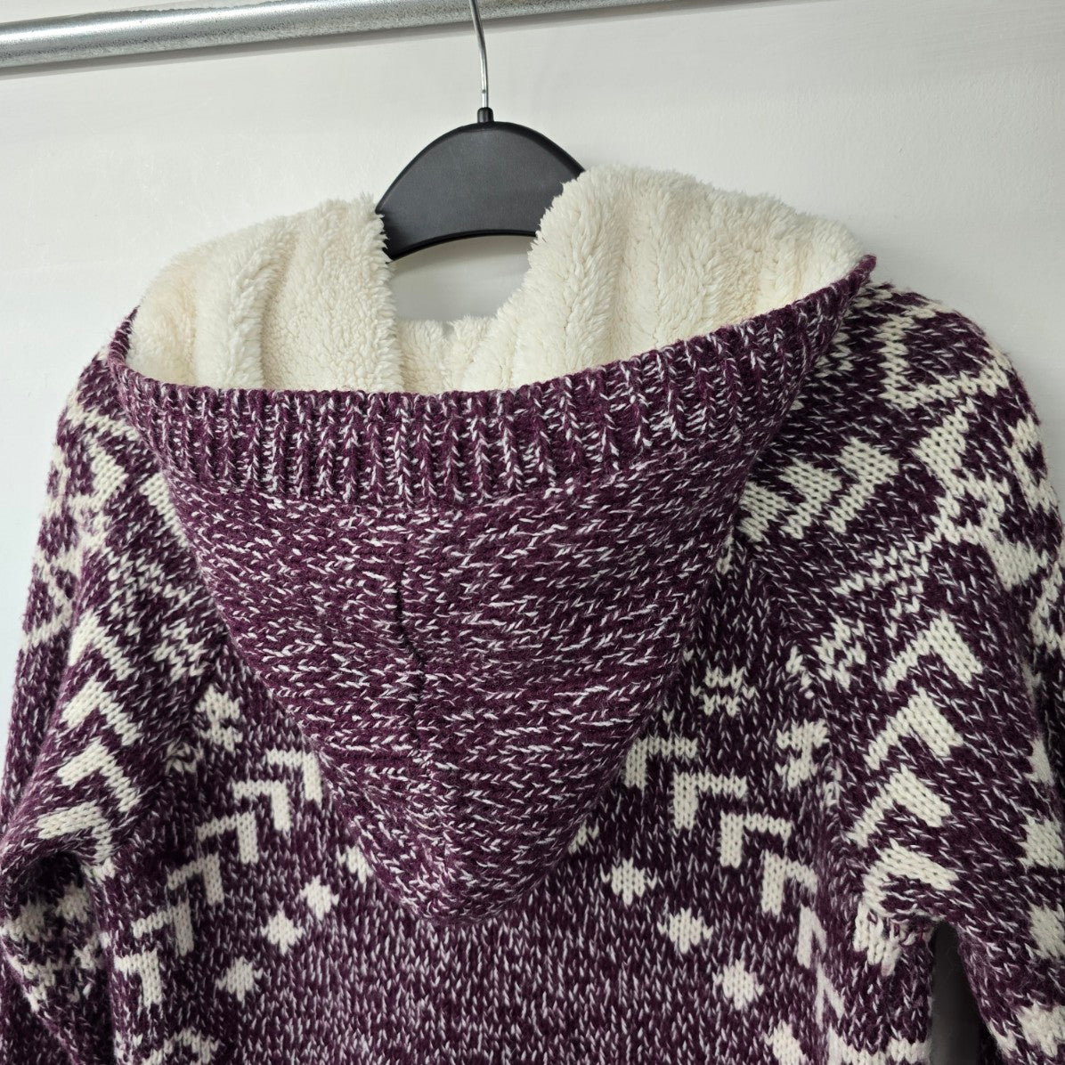 Kismet Purple Knit Zip Up Hooded Jacket Size XS