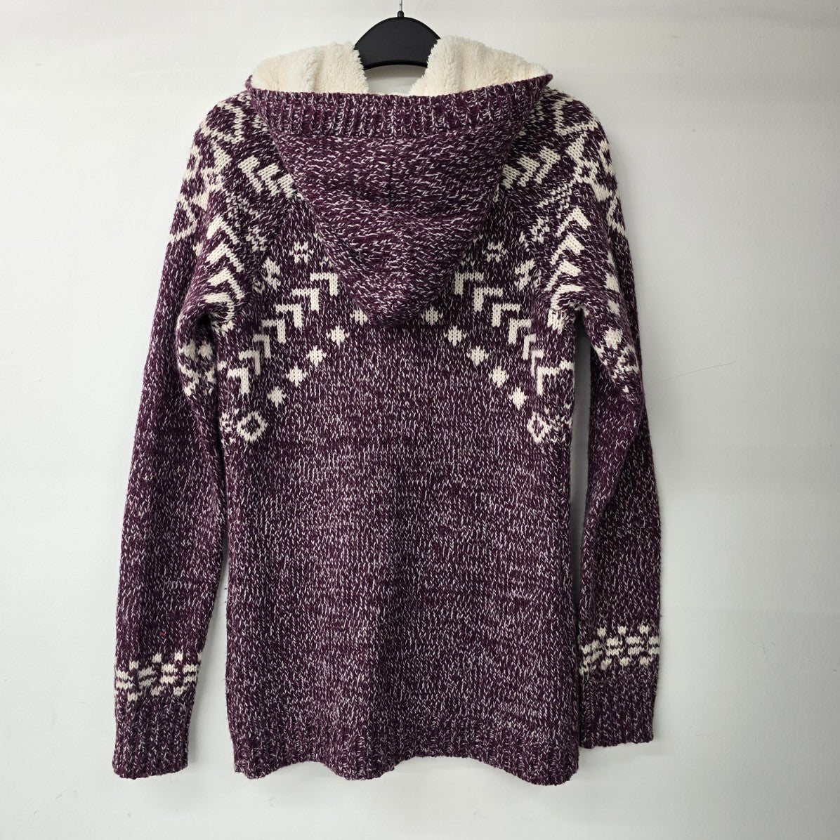 Kismet Purple Knit Zip Up Hooded Jacket Size XS