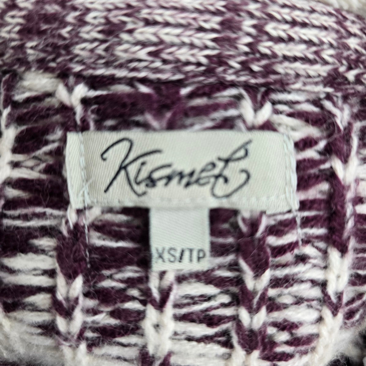 Kismet Purple Knit Zip Up Hooded Jacket Size XS